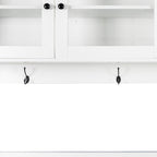63'' Farmhouse Kitchen Pantry Cabinet, Tall Kitchen Storage Cabinet Home Storage with Microwave Stand, Freestanding Kitchen Hutch Cabinet with Storage 4 Doors, 4 Drawers - muebles para cocina (White)