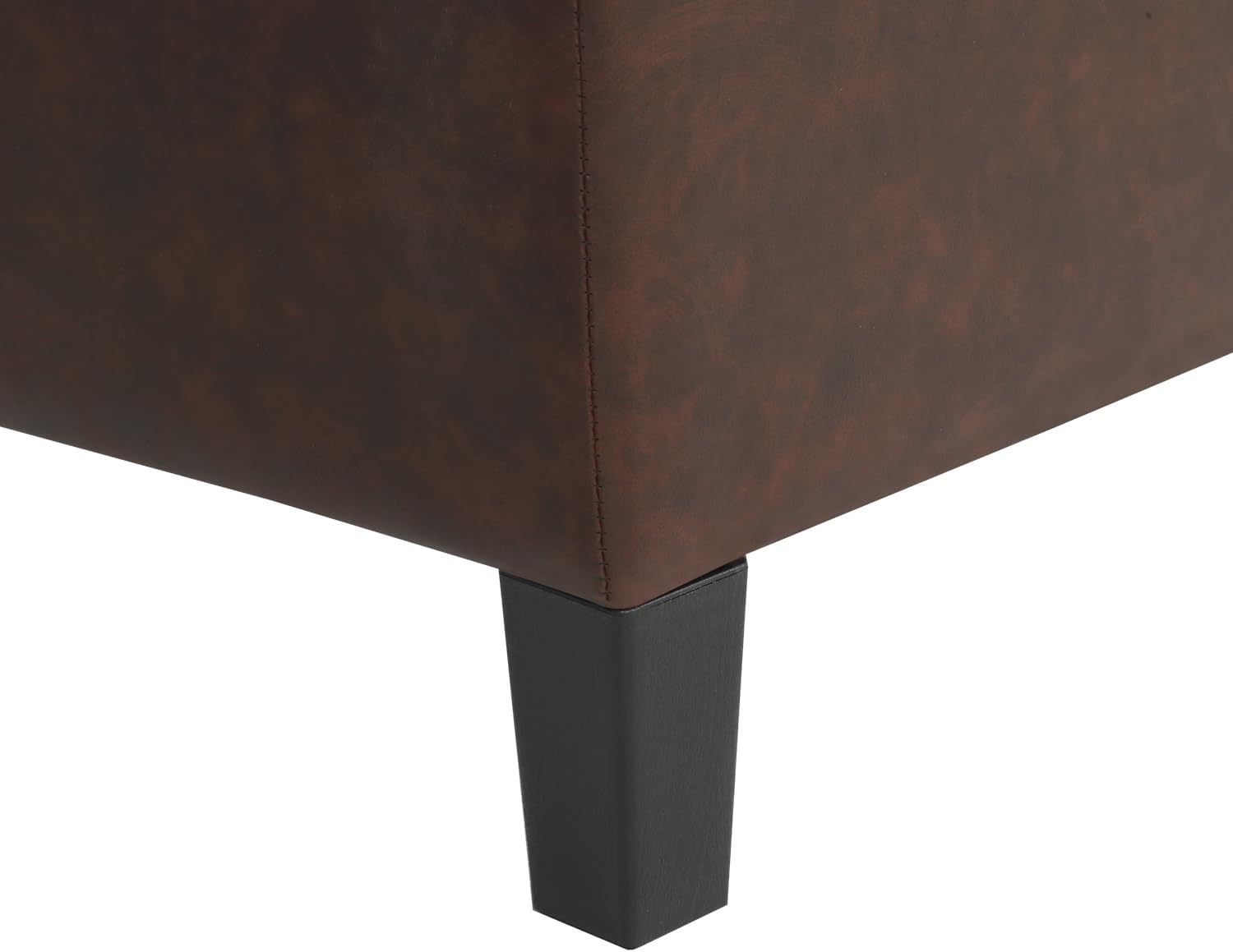 Homebeez 42" Storage Ottoman Bench, Lift Top Faux Leather Storage Bench | with Hidden Compartment, Modern Rectangular End of Bed Bench, for Bedroom Living Room Entryway, Blackened Red
