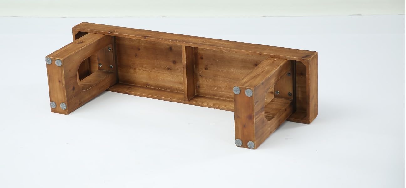 Solid Wood Shoe Bench, 47" Long Farmhouse Entryway Bench with Sturdy Legs, Narrow Rustic End of Bed Bench for Hallway, Living Room, Bedroom, Easy Assembly