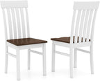 Giantex Wooden Dining Chairs Set of 2, Farmhouse Kitchen Chair with Hollowed Backrests & Rubber Wood Seats, Rustic Wood Side Chairs for Home Living Room Restaurant