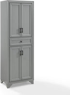 HomeStock Kitchen Pantry Cabinet - Large Storage, Adjustable Shelves, Distressed Gray Finish