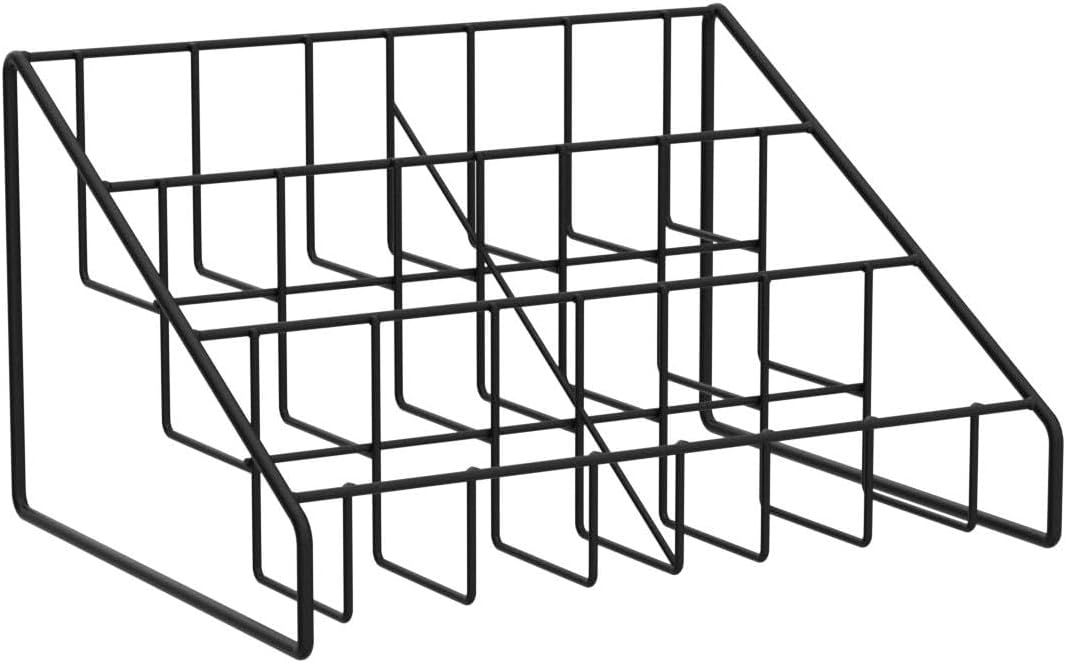 MyGift 2pc CD Storage Rack, 3 Tier Media Holder, Black Metal Organizer | Three-tier design keeps music and movie collections organized while saving desktop and shelf space with a compact footprint
