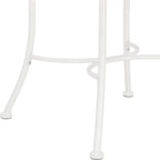 Hillsdale Marsala Metal Vanity Stool with a Circular Geometric Back Design, Off White