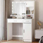 MIRROTOWEL Vanity Desk with Mirror and LED Light Strip,Dressing Table with Large Drawer, 3 Level Storage Dresser & 3 Lighting Modes Adjustable Brightness, Suitable for Bedroom