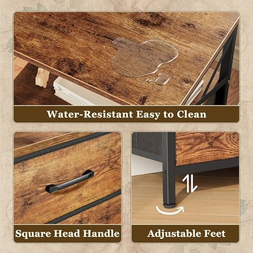 Huuger Nightstand Set of 2 with Charging Station, USB-C Port, End Tables