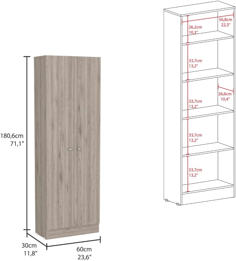 8-Shelf 2-Door Kitchen Island and Pantry Cabinet Set | Includes 8 shelves and 2 doors for expanded storage capacity