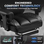 GTPLAYER Big and Tall Gaming Chair 400lbs Heavy Duty Office Chair with Footrest, High Back Pocket Spring Lumbar Support, Ergonomic Wide Comfy Seated Cushion for Lower Back Pain Relief, Earth-Black