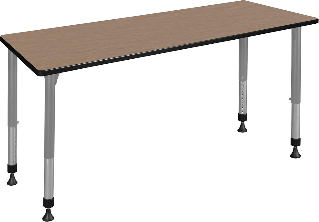 Regency Kee 72 x 24 in. Height Adjustable Classroom Activity Table- Noble Oak Top & Grey Base