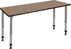 Regency Kee 72 x 24 in. Height Adjustable Classroom Activity Table- Noble Oak Top & Grey Base