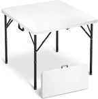 34" Foldable Square Table | Lightweight, Durable & Perfect for Indoor/Outdoor Events | White