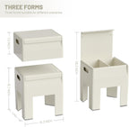 Modern Nightstand - Multifunctional Plastic Bedside Table with Storage Space, Side Table Easy Assembly for Bedroom, Dorm and Small Areas (14.2" D x 11.8" W x 15.78" H, Beige White)