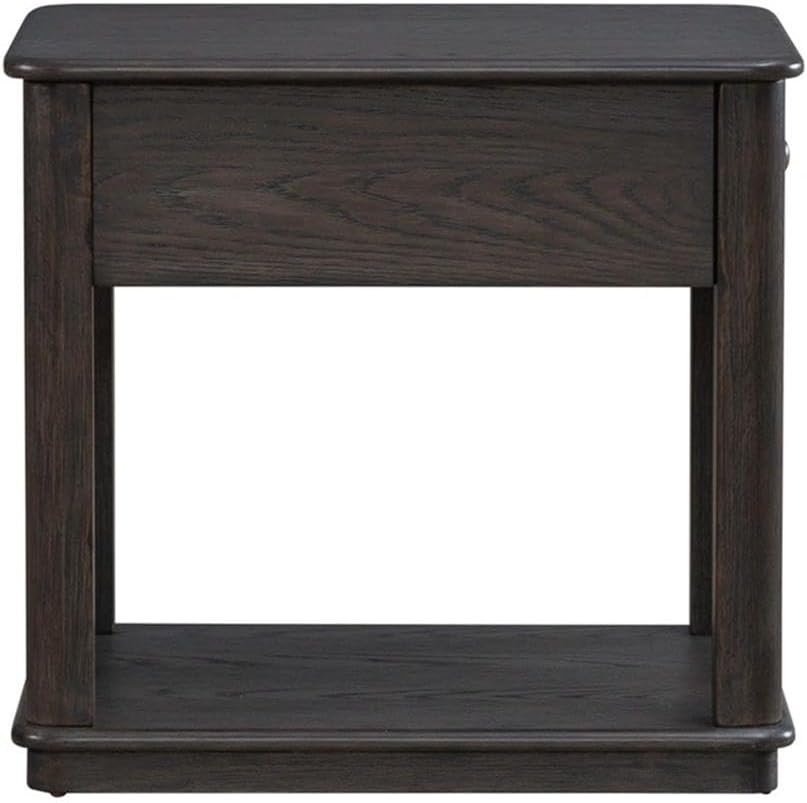 Pemberly Row 3 Piece Table Set, Rubberwood and Oak Veneers, Aged Oak Finish, Includes Cocktail Table with Lift Tops and Casters, 2 End Tables with Drawers, Antique Pewter Knobs, Living Room Furniture