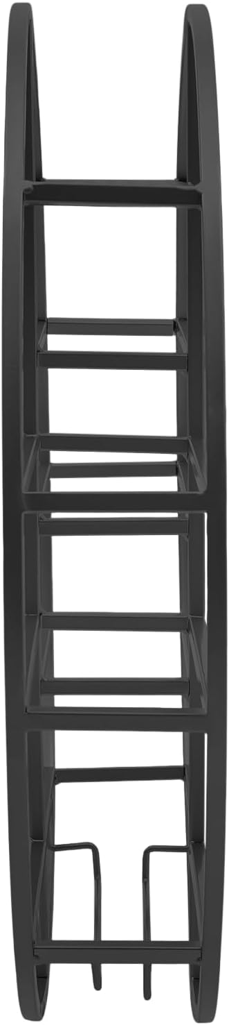 Round Wall Mounted Wine Rack with Wine Glass Shelf Goblet Holder- 23.6 Inch Floating Display Shelves Storage Organizer for 7 Bottles & 4 Glasses, for Home Bar, Kitchen, Dining Room