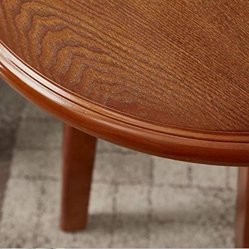 Telephone Table, Round Side Table,Sofa Coffee Table,American Wood Solid End Table,Telephone Side Table(Light Walnut-19.68 * 19.68 * 23.62in