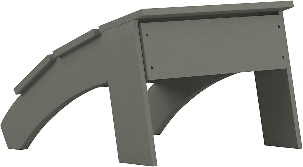 Flash Furniture Sawyer Indoor/Outdoor Commercial Grade Adirondack Ottoman - Gray All-Weather Adirondack Style Footrest