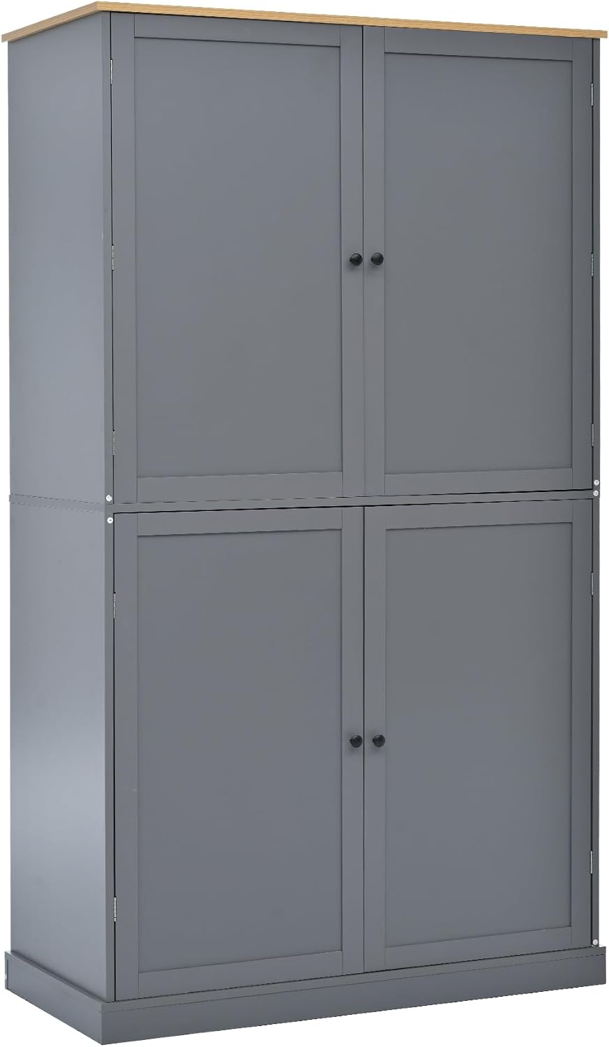 71.3" Tall Kitchen Storage Cabinet Pantry Wood Freestanding Large Cupboard with 2 Drawers,2 Adjustable Shelves,8 Shelf for Dining Room,Grey