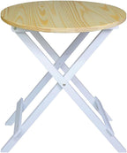 100% Solid Wood 23.5" W Round Folding Side Table for Dining, Patio, Living Room, No Assembly Required