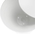 Pemberly Row Contemporary Round Plastic End Table, White Finish, 11.75 in x 16.75 in, Hourglass Shape with Ribbed Bottom Design, Hidden Storage, Lightweight Compact Indoor Outdoor Side Table