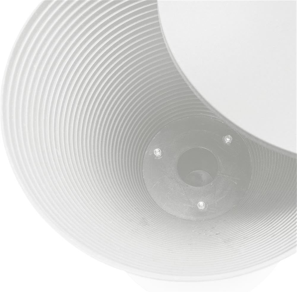 Pemberly Row Contemporary Round Plastic End Table, White Finish, 11.75 in x 16.75 in, Hourglass Shape with Ribbed Bottom Design, Hidden Storage, Lightweight Compact Indoor Outdoor Side Table