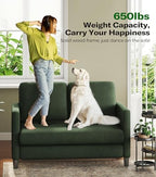 Welzona Loveseat, 51" Small Couch, Teddy Love Seat, Small Loveseat Sofa | Comfy Teddy Fabric, Tool-free Setup, Washable Covers, All-wood Small Sofa Couch for Living Room, Bedroom, Small Spaces, Green