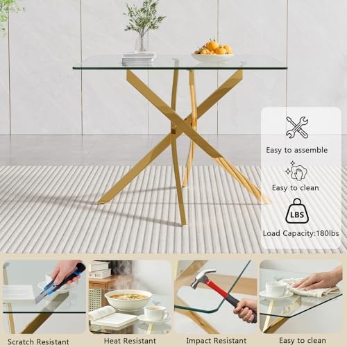 HomVent 3 Piece Square Glass Dining Table Set, Square Glass Kitchen Table Set for 2 with 2 PU Upholstered Dining Chairs for Kitchen Dining Room