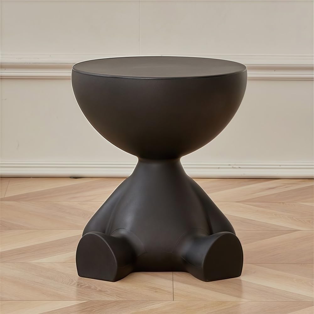 Stylish Circle Side Table Round Coffee Table Nightstand Modern Decor Furniture Stool Ottoman for Living Room Office Multi Scenario Use(Black)