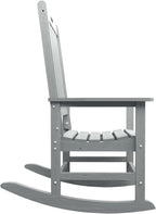 THOEOE Outdoor Rocking Chairs Set of 2, Oversized Patio Rocking Chair | HDPE Outdoor Rockers for Front Porch, Patio, Backyard, Balcony and Garden. All-Weather High Back Design, Gray