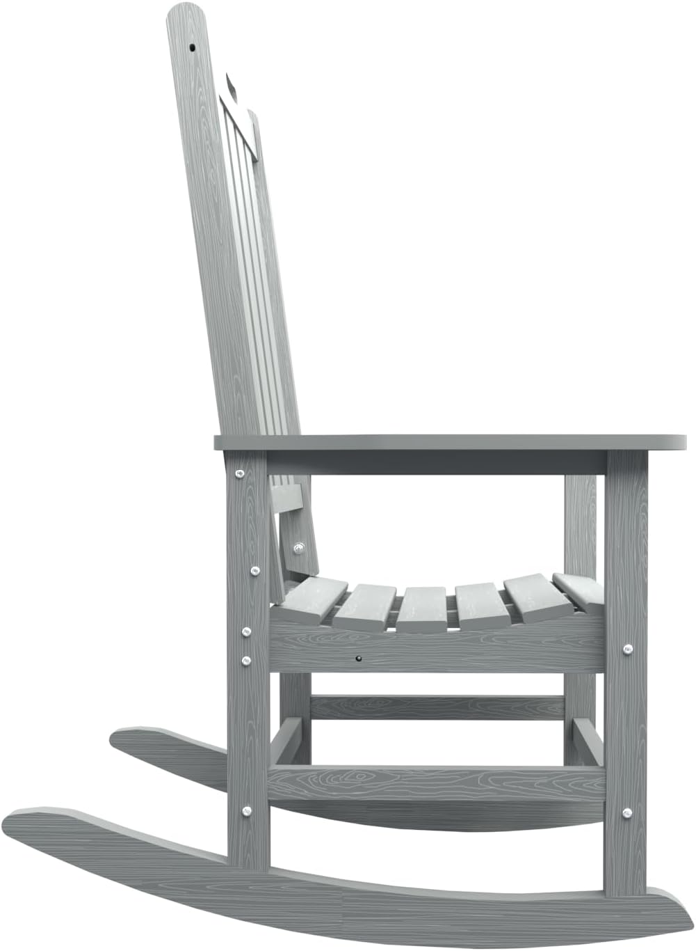 THOEOE Outdoor Rocking Chairs Set of 2, Oversized Patio Rocking Chair | HDPE Outdoor Rockers for Front Porch, Patio, Backyard, Balcony and Garden. All-Weather High Back Design, Gray