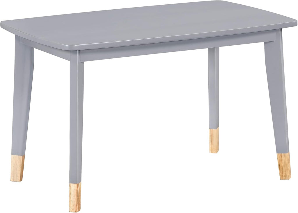 5-Piece Kids Wood Activity Table and Chair Set Gray and Natural | Rectangular Table; Two-Tone Gray And Natural Wood Finish; Durable Frame