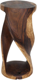Haussmann End Table Round Twist 14 in Dia x 30 in H Walnut