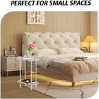 Modern Clear Acrylic Narrow Side Table for Small Spaces, 15.55" L x 7.87" W x 19.68" H, 2 Tier Oval End Table Nightstand, Small Bedside Table for Bedroom, Bathroom, Living Room(Oval)