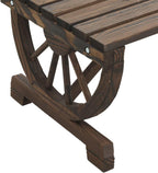 vidaXL Patio Footstool in Solid Fir Wood with Wagon Wheel Design – Durable Outdoor Ottoman/Garden Stool, Brown, 15.7""x14.4""x15.2"", 365110