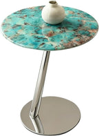 Round Marble Side Table – Modern Minimalist & Luxe Style – Suitable for Living Room, Sofa-Side, or Bedside Use