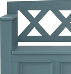 SIMPLIHOME Amherst Entryway Storage Bench - 48 inch Wide Solid Wood Hallway Seat in French Blue, Transitional Bench for Entryway or Living Room with Lift-Up Lid and Spacious Storage