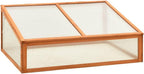 Wooden Garden Greenhouse，Wood Raised Plants Bed Raised Flower Planter Box, Garden Wood Cold Frame Greenhouse Flower Planter, Brown 39.4"x25.6"x15.7" Firwood,-682