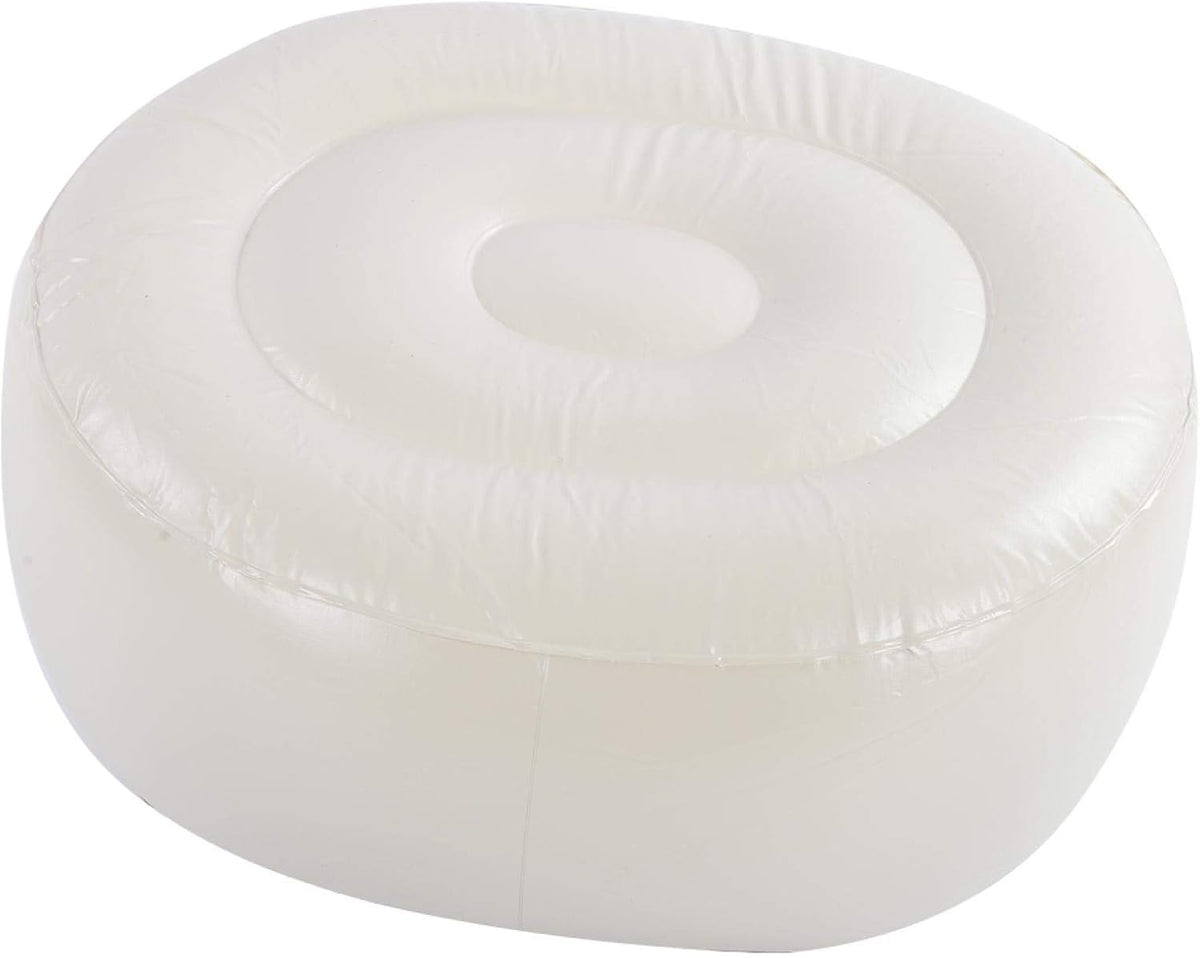 Portable Inflatable Stool for Camping and Hiking, 2-in-1 Multifunctional Inflatable Seat as Chair & Footrest, Made of Soft PVC, Compact Blow-Up Design for Travel, Office, Garden
