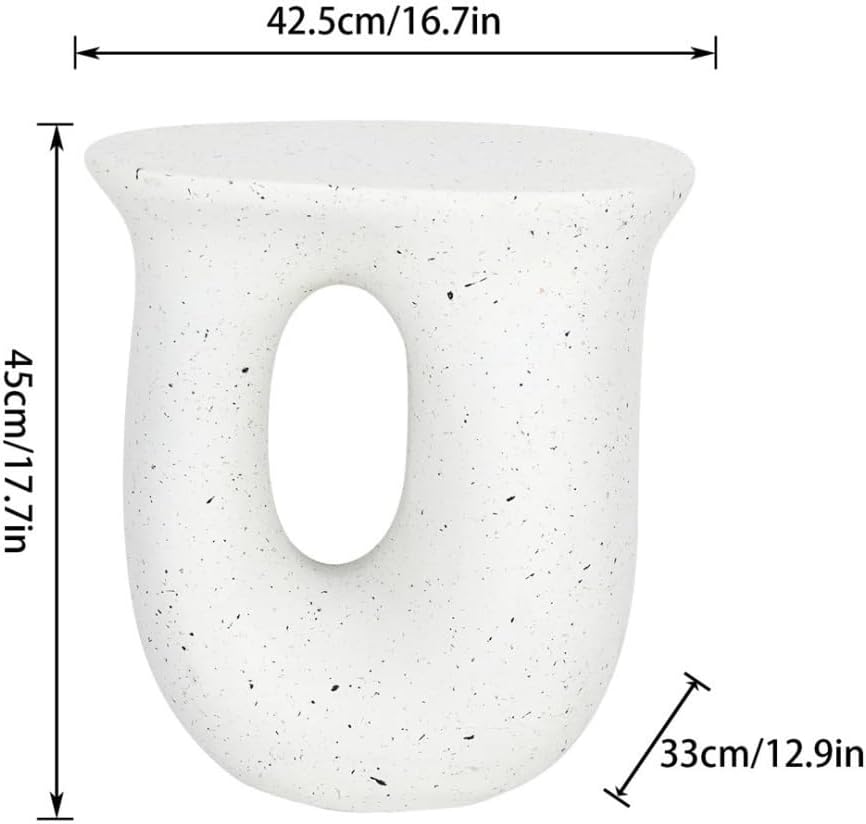 End Tables U-Shaped Geometric Concrete Decorative Table for Indoor and Outdoor Use