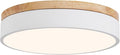 Led Flush Mount Ceiling Light: 11.8" Dimmable 5CCT Overhead Ceiling Lighting Fixture - Morden White Round Close to Ceil Lights - Flat Wood Minimalist Light Fixtures for Living Room Laundry Bedroom