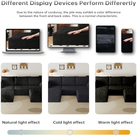 108" U-Shape Modular Sectional Cloud Couch with Ottoman, Deep Seat Couch with Oversized Chaise Lounge, Comfy Flannel Fabric Sofa for Living Room Bedroom Apartment Game Room Basement