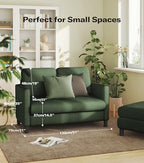 Welzona Loveseat, 51" Small Couch, Teddy Love Seat, Small Loveseat Sofa | Comfy Teddy Fabric, Tool-free Setup, Washable Covers, All-wood Small Sofa Couch for Living Room, Bedroom, Small Spaces, Green