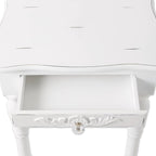 Accent Plus 34353 Carved White Side Table, Multicolor