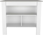 Kitchen Island with Four Legs and Three Shelves