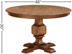 Furnifact Round Dining Table, Sandblasting Antique Walnut Wood Pedestal Table, Rustic Home Kitchen Nook Furniture