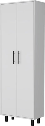 2 Door 5 Shelf Kitchen Pantry White