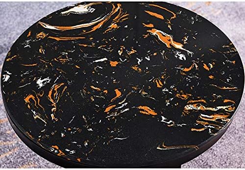 Telephone Table, Marble Sofa Side Table Nordic Luxury Round Coffee Table Telephone Table Bedroom Bedside Table Leisure Table 5062CM(Color:Silver)