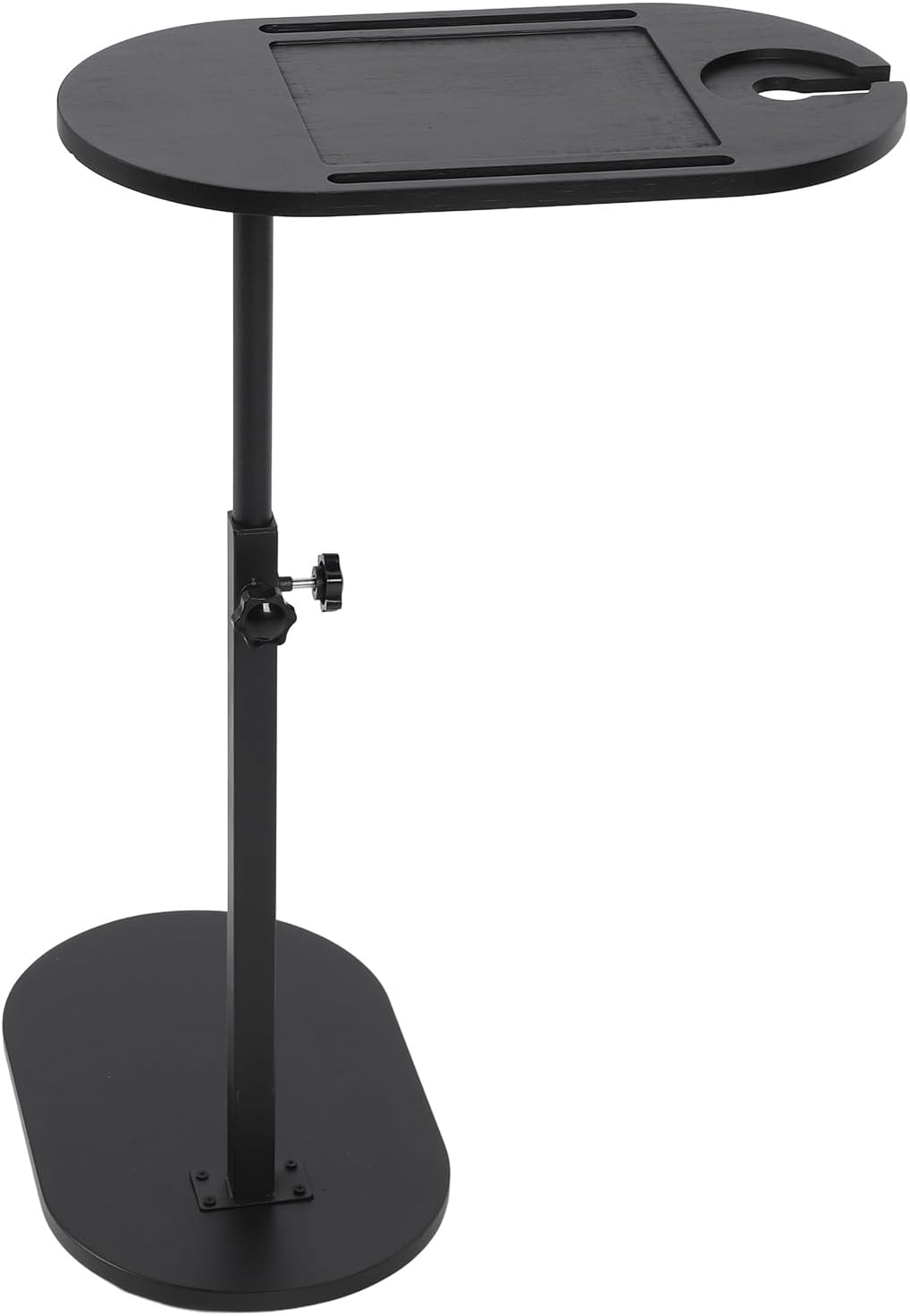 TOPINCN Small C-Shaped Side Table, Black, 40 x 22 x 32.2 Inches, Modern End Table for Living Room, Bedroom