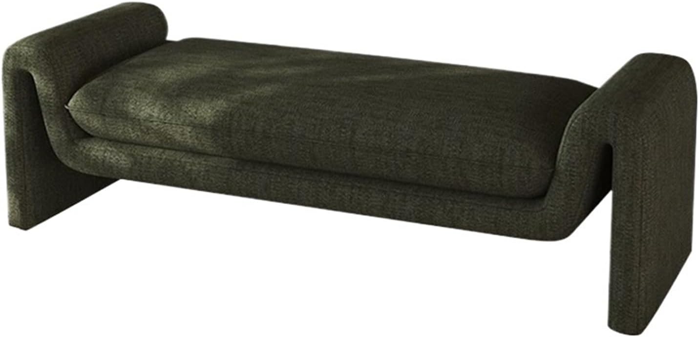 Modern Dark Green Bed End Stool Retro Style Walk-in Closet Clothes and Shoe Changing Sofa Bedroom Bench Entryway(XL)