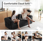 79" Convertible Sofa Bed, Couch for Living Room (Black)
