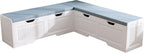 L-Shaped Storage Bench, Corner Bench with Storage,Kitchen Breakfast Nook Bench, with Large Hidden Storage Space,Suitable for Dining Nook,Kitchen Corner and Entryway (White-01)