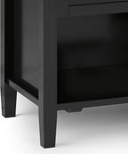 SIMPLIHOME Warm Shaker Solid Wood 24 inch Wide Transitional-Style Bedside Nightstand Tables in Black for the Living Room and Bedroom (Set of 2)